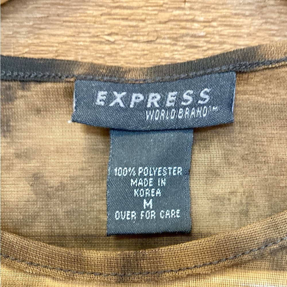 Express Sheer Brown Top - Picture 3 of 3